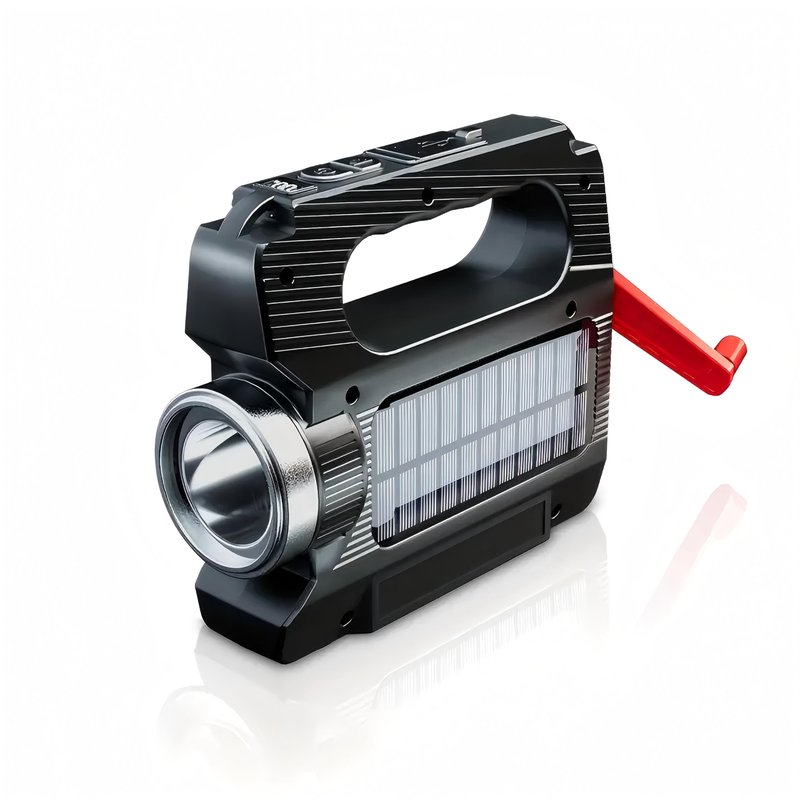 WARSUN Hand Crank Solar Powered Flashlight, Emergency Rechargeable LED Flashlight, Survival Flashlight with 6 Modes, 600 Lumens, Up to 20 Hours of Runtime, Great for Outdoor, Camping, Hiking, Fishing