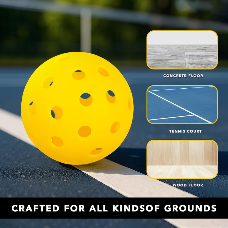 PICKLETECH Pickleball Balls 20 Pack, 40 Holes USAPA Approved Outdoor Pickleball Balls with Mesh Bag, High Bounce & True Flight, Durable Balanced Pickle Balls for Tournament Play, Yellow