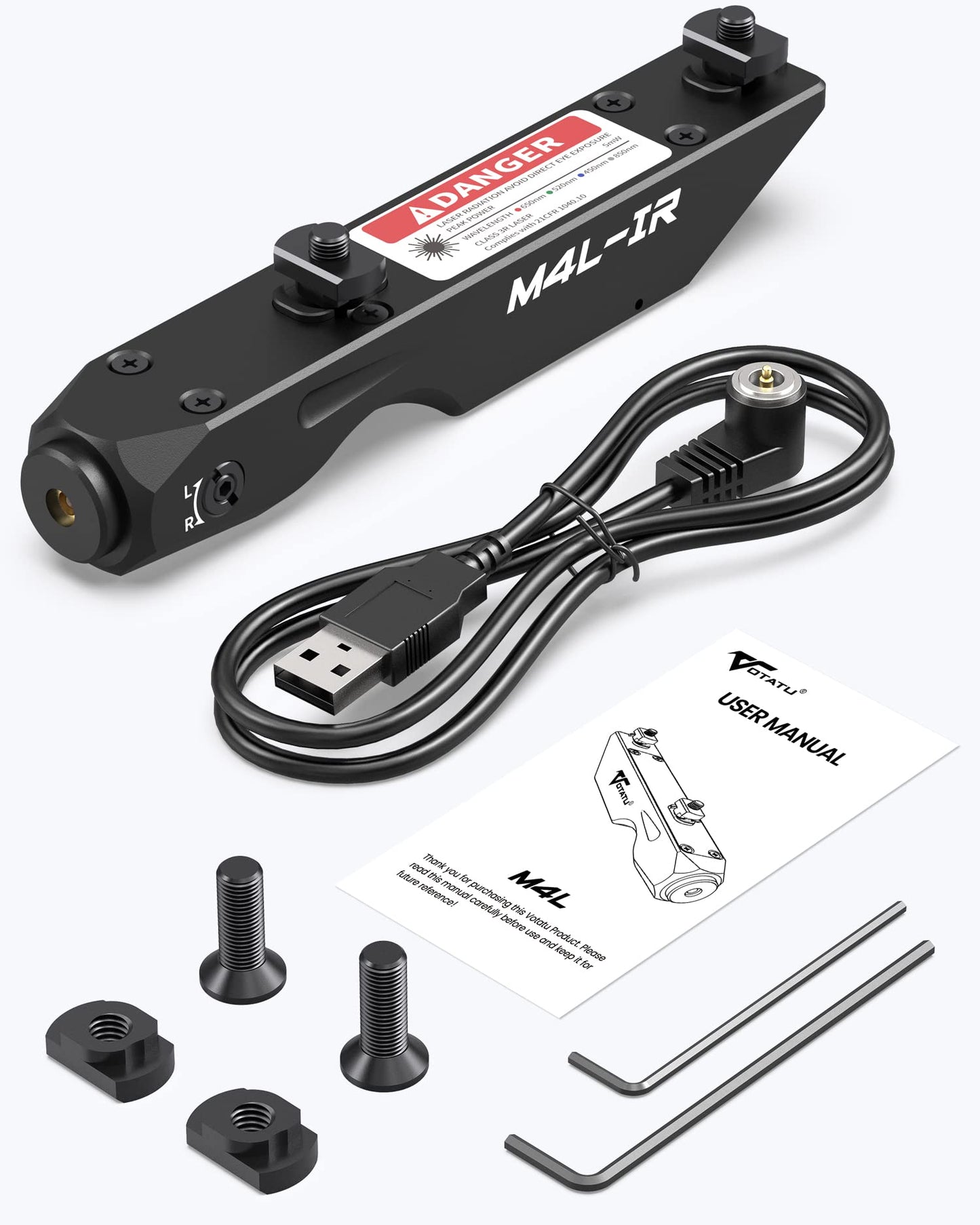 Votatu M4L- IR Laser Sight for Rifle Compatible with M-Lok Rail, Ultra Low-Profile Tactical Infrared Laser with Strobe Function Magnetic Rechargeable