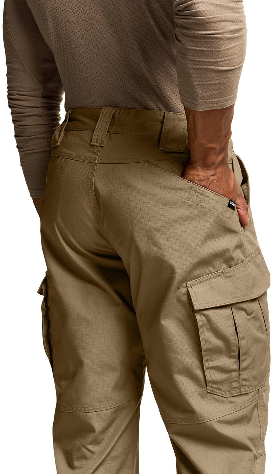 CQR Men's Tactical Pants, Water Resistant Ripstop Cargo Pants, Lightweight EDC Work Hiking Pants, Outdoor Apparel, Raider Mag Pocket Cougar, 34W x 34L