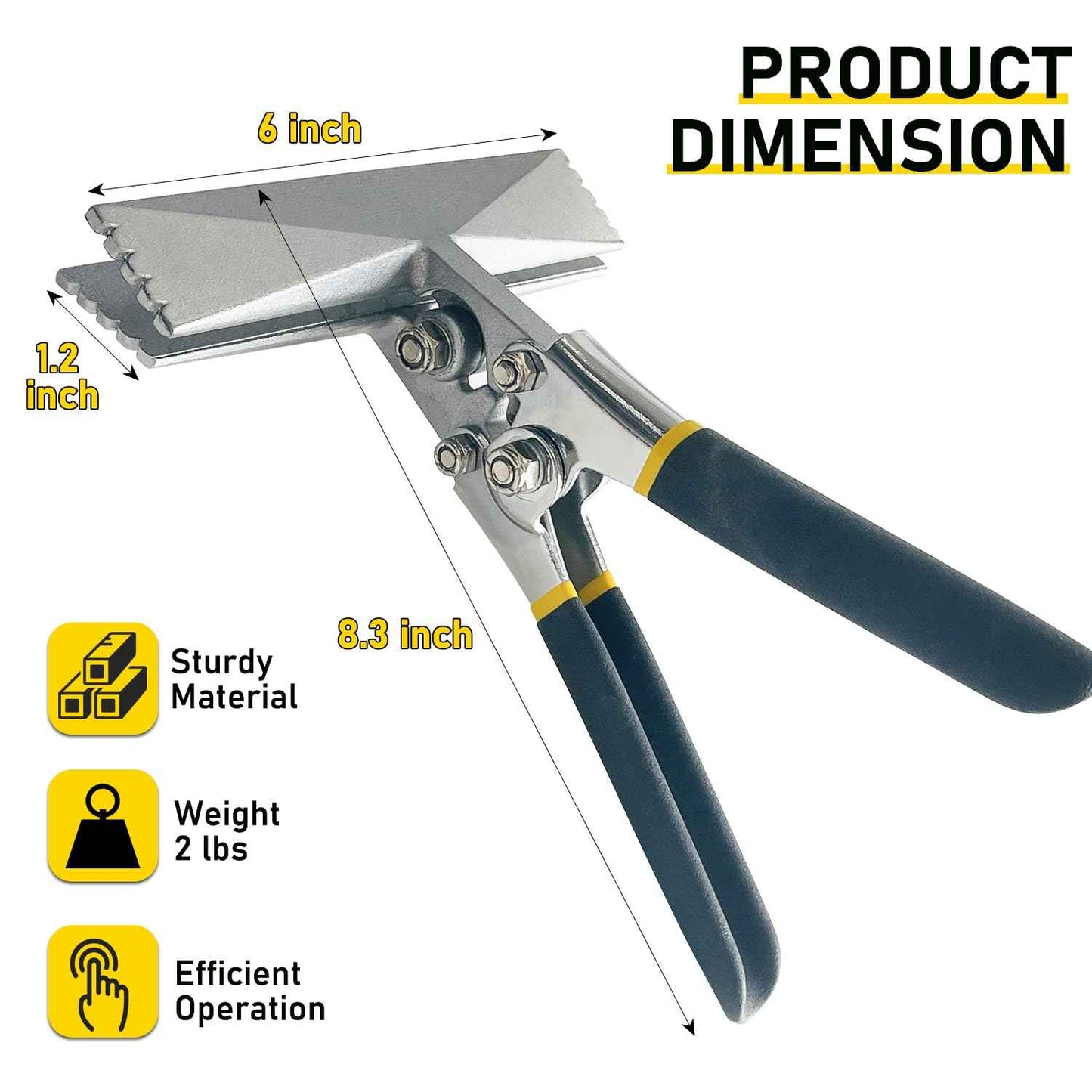 Socpuro Sheet Metal Hand Seamer, 6 Inch Straight Jaw Sheet Metal Bender Tool Non-Slip Handle Seamer Tool for Bending and Flattening Sheet Metal