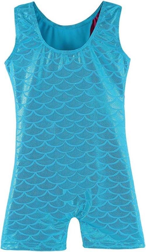 HOZIY Leotards for Girls - Sparkling Snowflake Biketard in Blue, Purple & Hot Pink