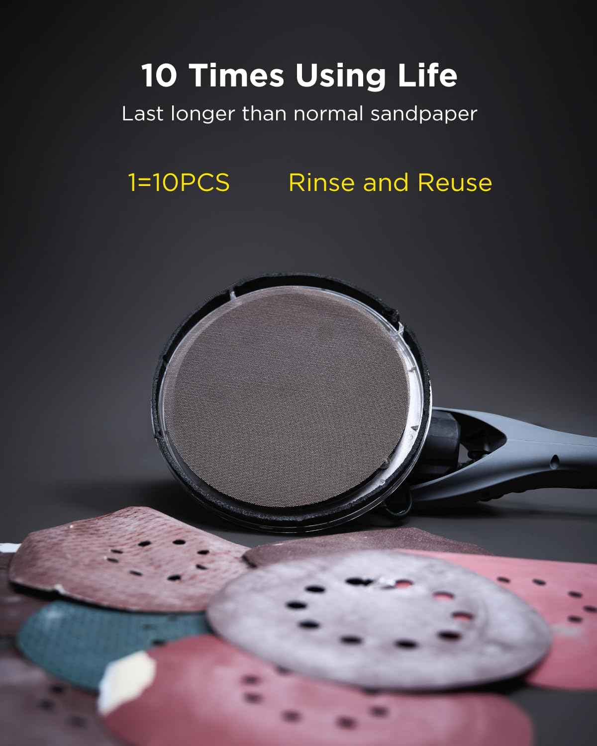 InoKraft Mesh Abrasive 9 inch Drywall Sander Sandpaper, Dust-Free Hook and Loop Drywall Sanding Disc (240 grit - 10pcs)