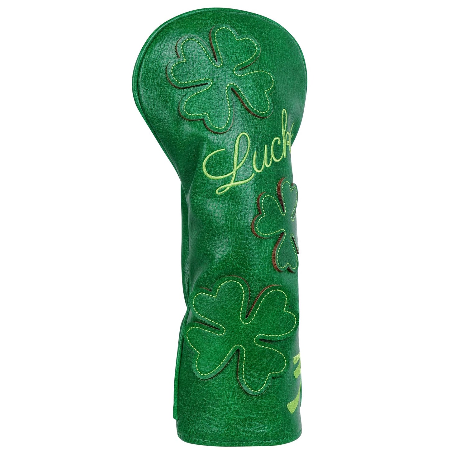 Golf Headcovers Golf Club Head Covers Four Leaf Clover Good Luck Charm - Clover Style Premium Leather Driver Fairway(FW) Wood Hybrid(UT) with Number Tags (Fairway Wood 3 Headcover-Green)