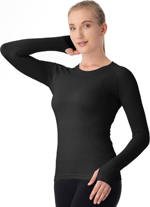 MathCat Seamless Workout Shirts - Long Sleeve Yoga Tops for Women | Breathable Athletic Fit XS-XL
