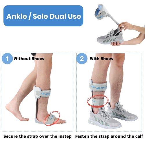 Tairibousy AFO Drop Foot Brace - Drop Foot Stabilizer Brace Foot Drop Brace with Stroke, MS, Hemiplegia, Drop Foot Support Shoes for Assist Walking Easier & Better (L-Right)