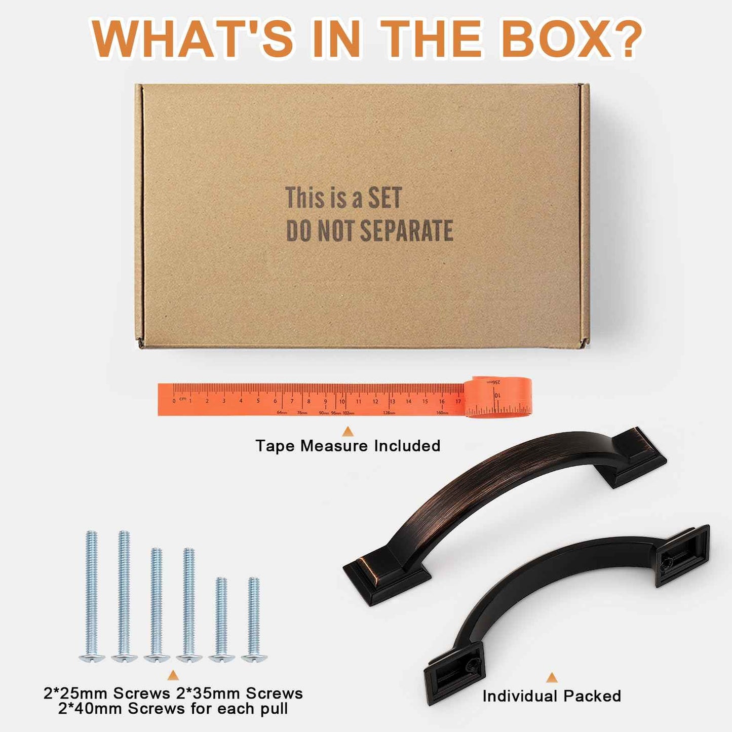 Probrico 10 Pack Oil Rubbed Bronze Cabinet Pulls 3 Inch Hole Center(76mm),Arch Kitchen Cabinet Handles Hardware for Dresser Drawer