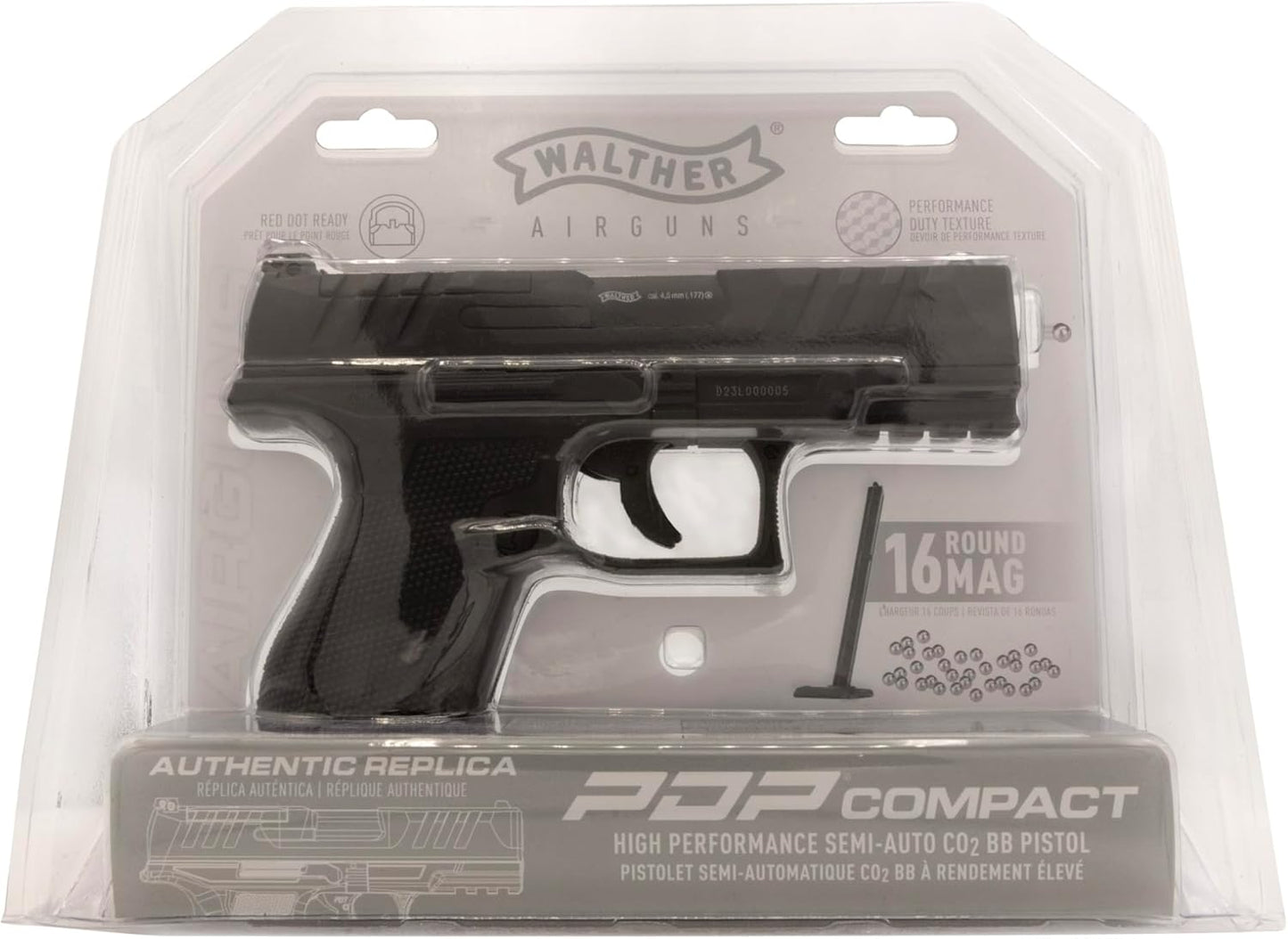 Walther PDP Compact Air Pistol - .177 Caliber BB Gun for Precision Shooting