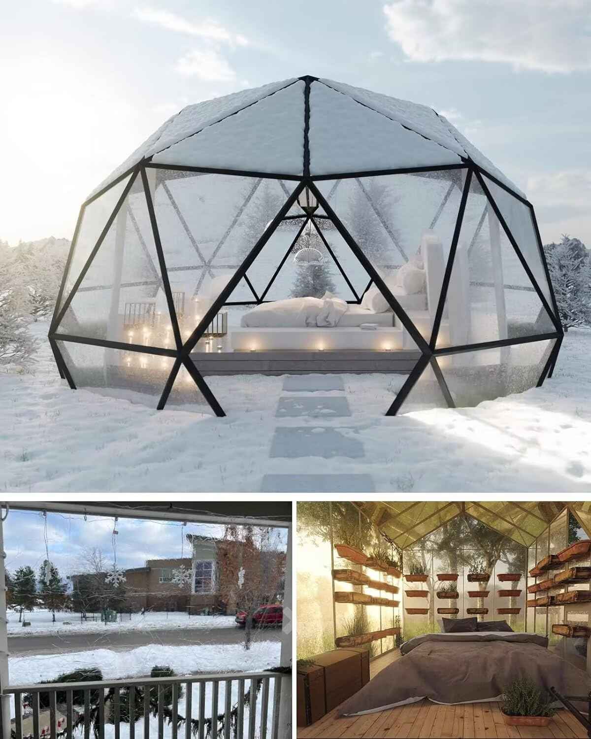 Clear Tarp 6' x 16' PVC 14 Mil Clear Tarps Heavy Duty Waterproof, 400g/m² Clear Tarps Vinyl with Grommets for Camping, Plants Greenhouse, Cars, Patio and Pavilion