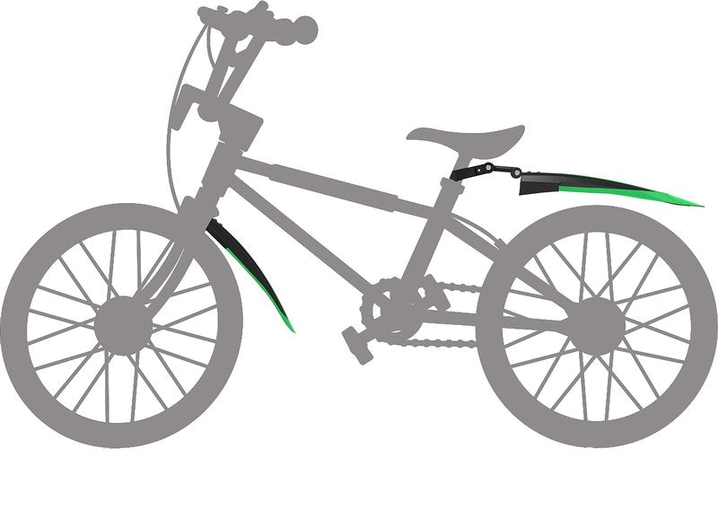 Silfrae Adjustable Standard 26 inch Mountain Bike Splash Guard Bike Fenders Set Front and Rear (G reen)