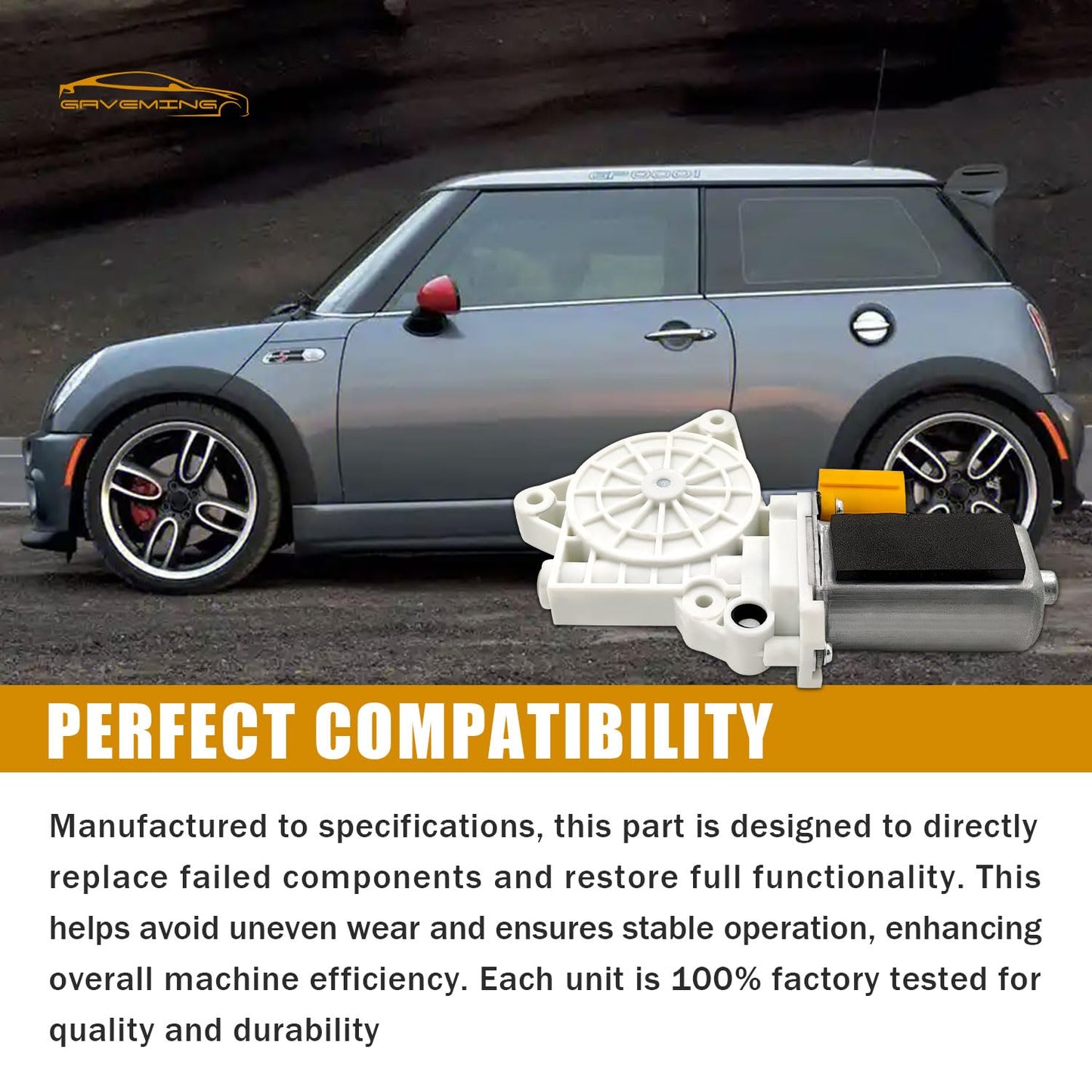 Front Driver Left Power Window Motor Compatible with Mini R50 R52 R53 R56 Cooper Base S 1.6L L4 FWD 2002-2008 Replacement for 67626954275