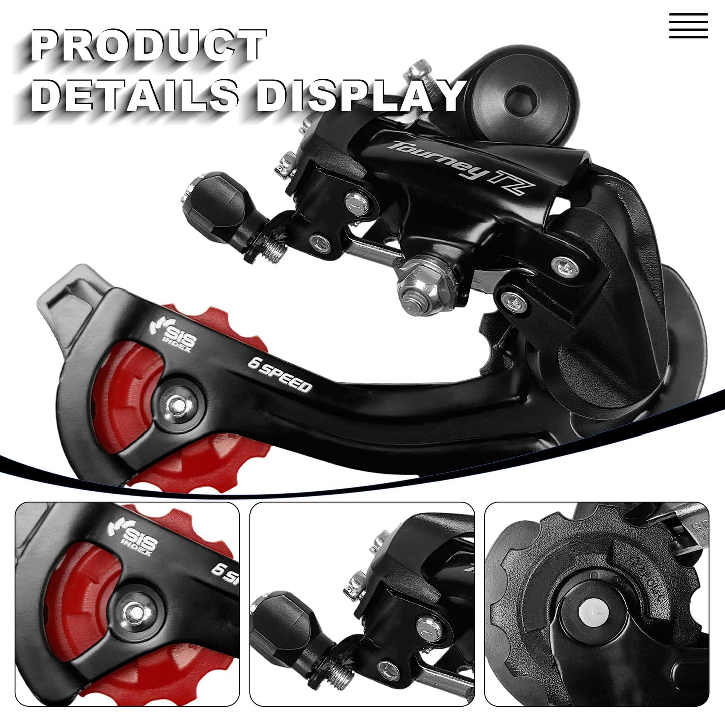 Bike Rear Derailleur RD-TZ500 6/7 Speed Derailleur Direct Mount Derailleur for Mountain Bike Road Bike