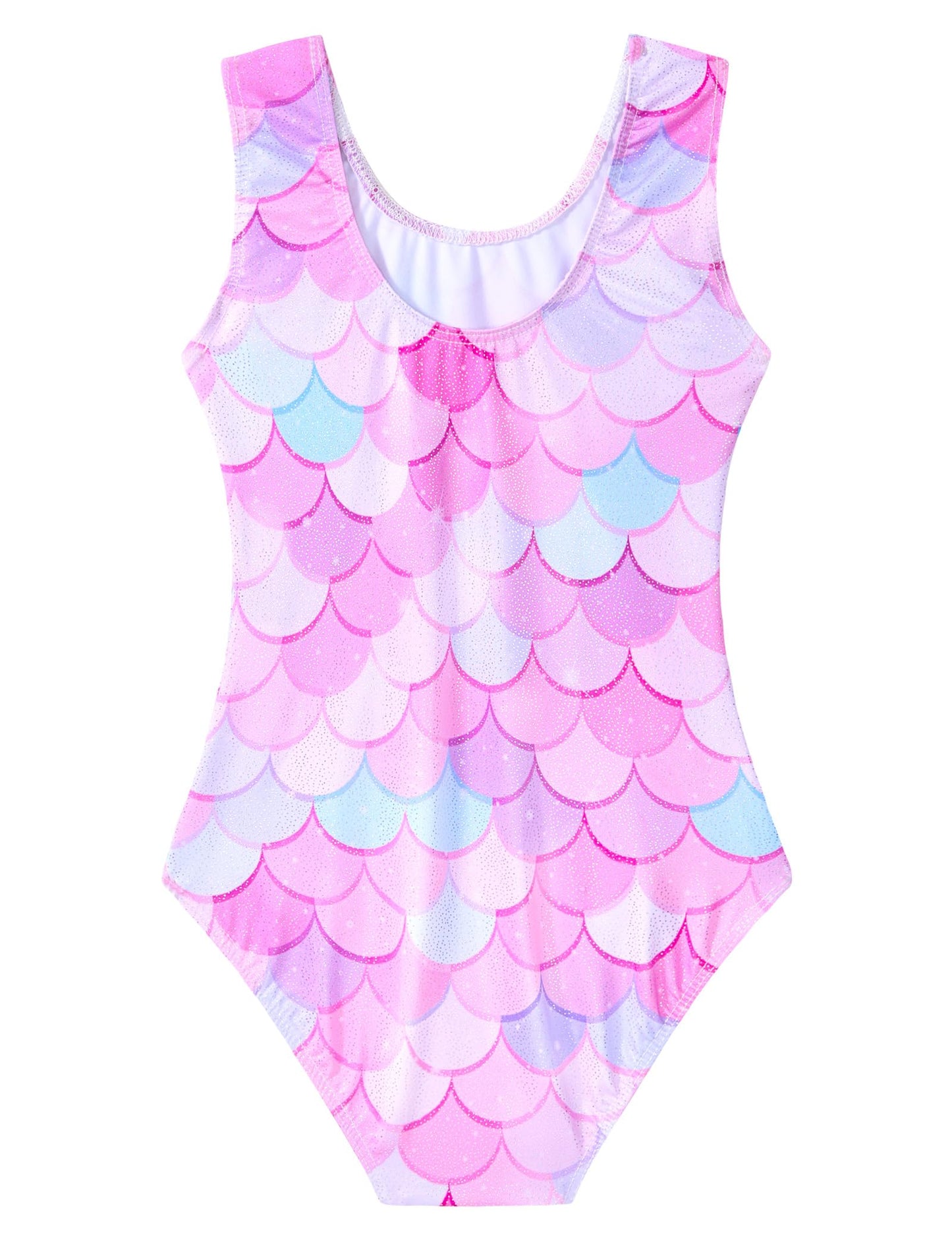 Domusgo Gymnastics Leotards for Girls 5-6 Years Old Pink Mermaid Sparkly One Piece Tumbling Outfits