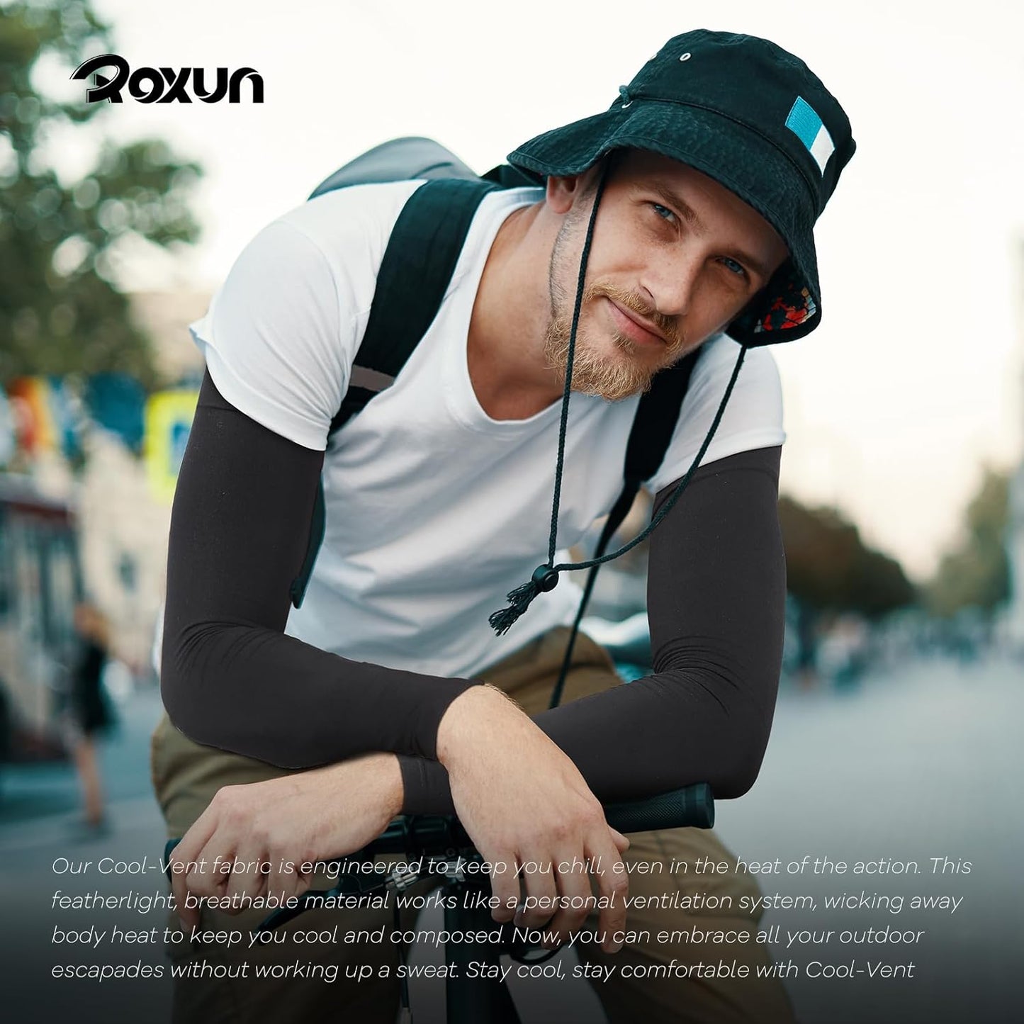 ROXUN Cooling Arm Sleeves - UV Sun Protection & Sports Compression for Men/Women