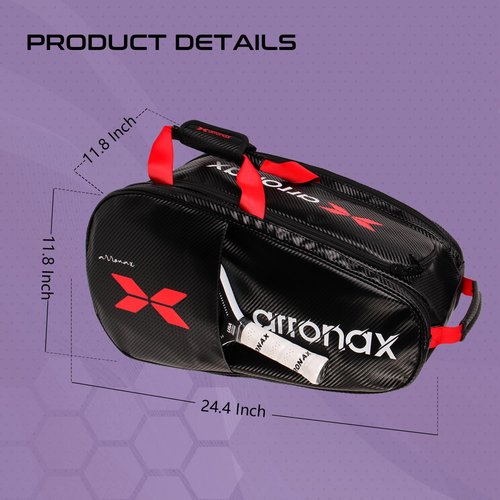 Arronax Pickleball Backpack, Duffle Bag for Pickleball Paddles, Accessories - Padded Compartment with Space for 3+ Paddles, Shoes, More, Suitable for men and women (Black)