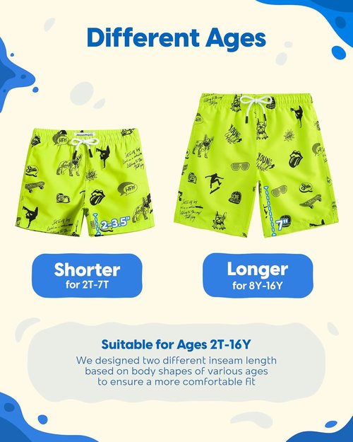 Maamgic Boys Swim Trunks - Stylish Toddler Swim Shorts for Little Boys | Comfortable Bathing Suit