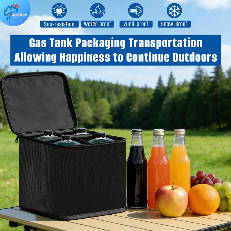 Mini Fuel Cylinder Storage Bag for 4-Pack Refillable Propane cylinder 1 LB Tank Cover, Small Propane Tanks Bag, 600D Oxford Fabric,Fuel Keg Refillable Propane Tank Bag for Outdoor Camping, cooking