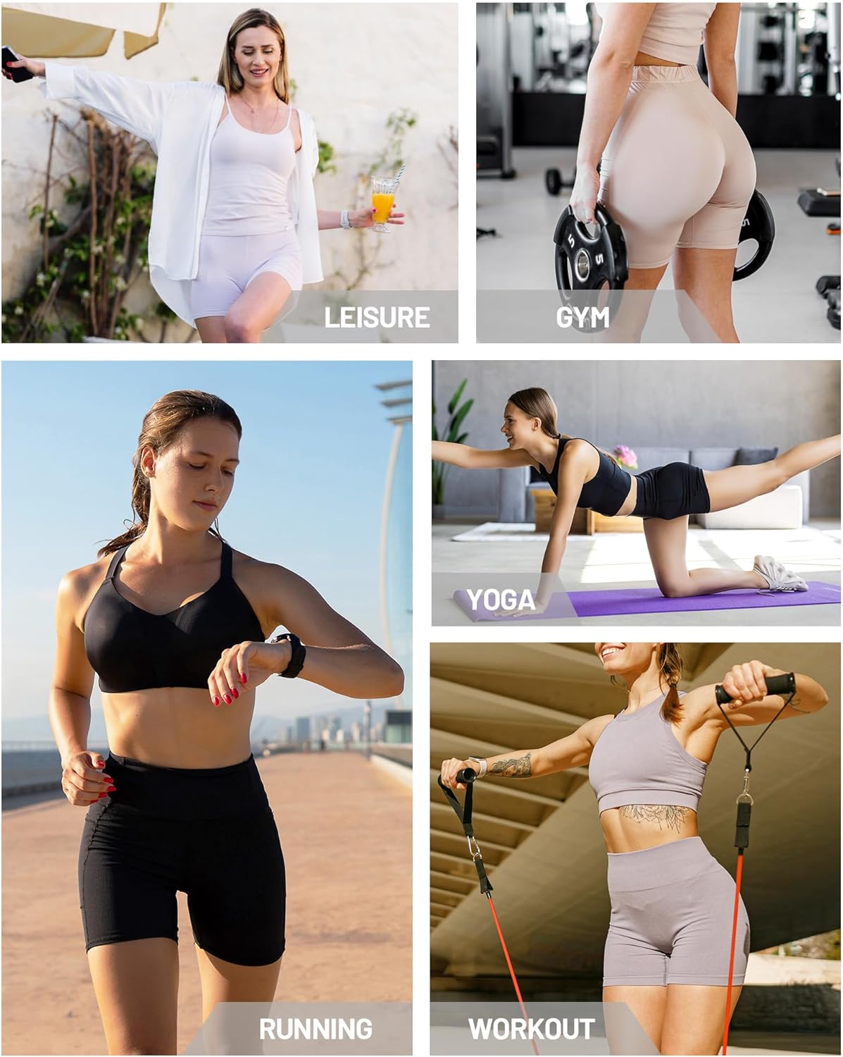 Runhit Biker Shorts for Women - High Waisted Workout & Yoga Spandex with Tummy Control | 3''/5''/8'' Options