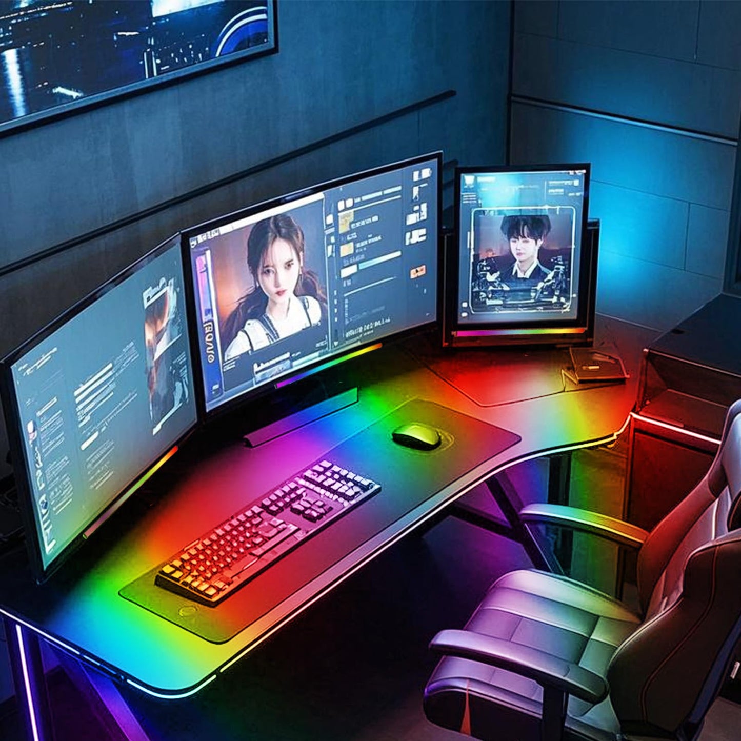 Generic RGB LED Monitor Light Bar, USB Powered, RGB Mode Change Controller, Gaming Atmosphere Light, Under The Table, Computer Accessories, Room, Hand Display