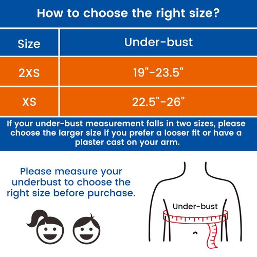Willcom Kids Arm Shoulder Sling with Waist Strap, Immobilizer Brace Support for Broken Arm, Collarbone, Elbow, Wrist (Comfort Version, Right, XXS,19-23.5 inch)