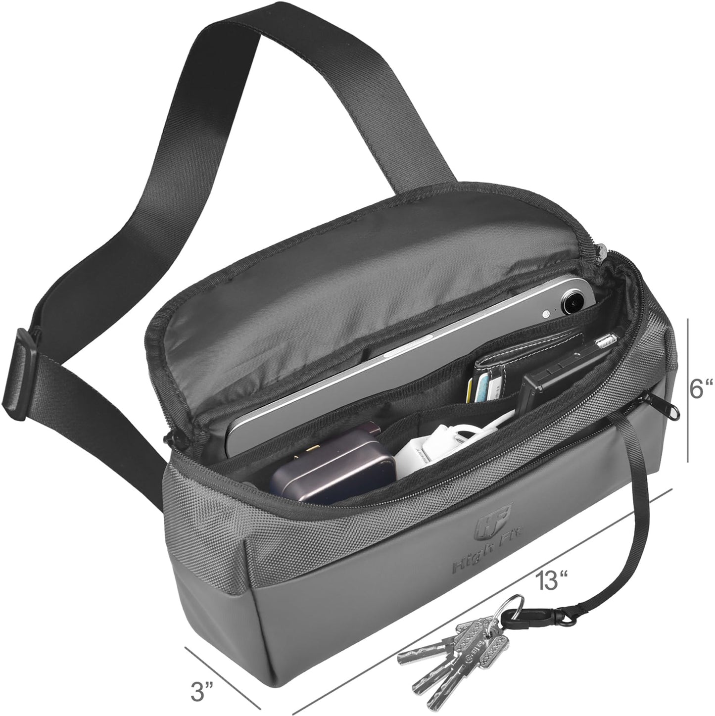 HIGH FIT Compact EDC Sling Bag, Minimalist Crossbody Bag Men,Small Cross Body Bag for Men and Women,Water-resistant Lightweight Chest Shoulder backpack/Bag for Travel, Work, Sport