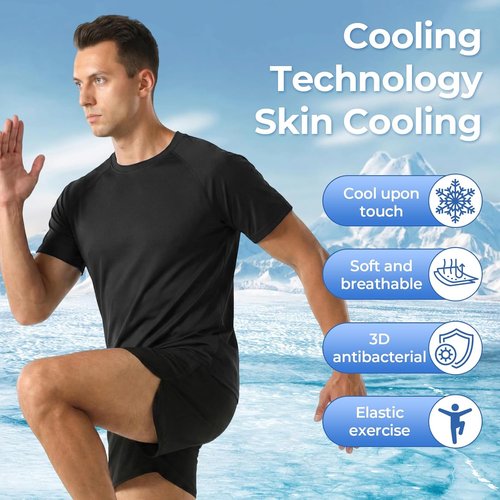 HYCOPROT Men's Quick-Dry Athletic T-Shirt - Moisture-Wicking Short Sleeve Tee for Gym & Running