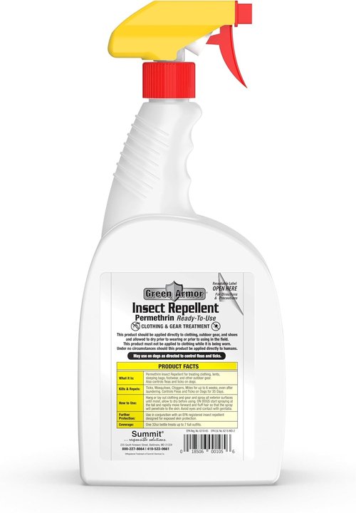 Green Armor Insect Repellent - Permethrin Ready-to-Use Trigger Spray, 32 Ounce Size