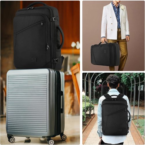 MATEIN Extra Large Carry-On Backpack - Expandable Travel Bag for Men & Women | Water-Resistant 40L, Black