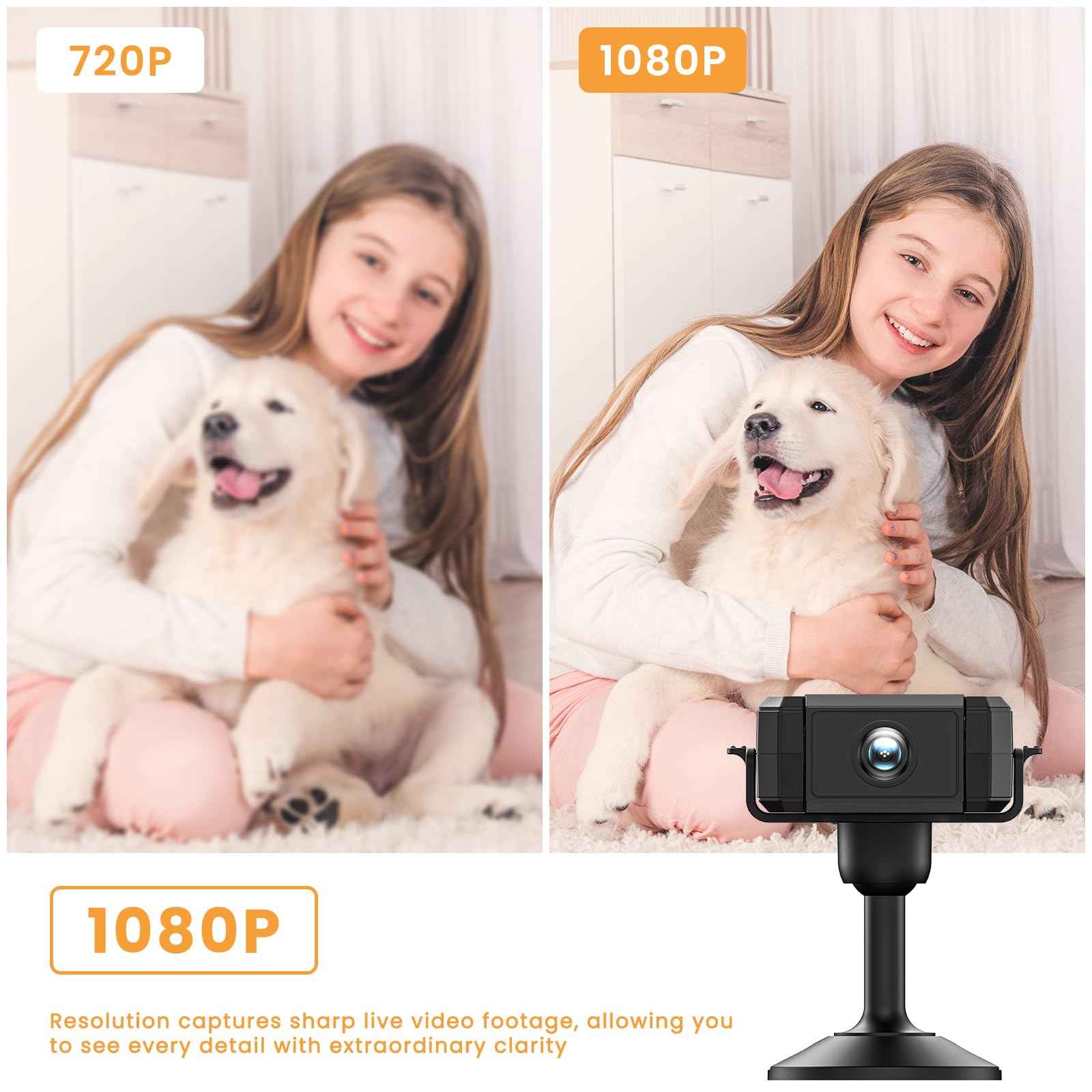 Terura Mini Wireless Security Camera, Small Home WiFi 1080P Micro HD Nanny Cam with Motion Detection, Cloud & SD Storage, Night Vision, Portable Tiny Cameras for Home Pet Baby Office Indoor Outdoor