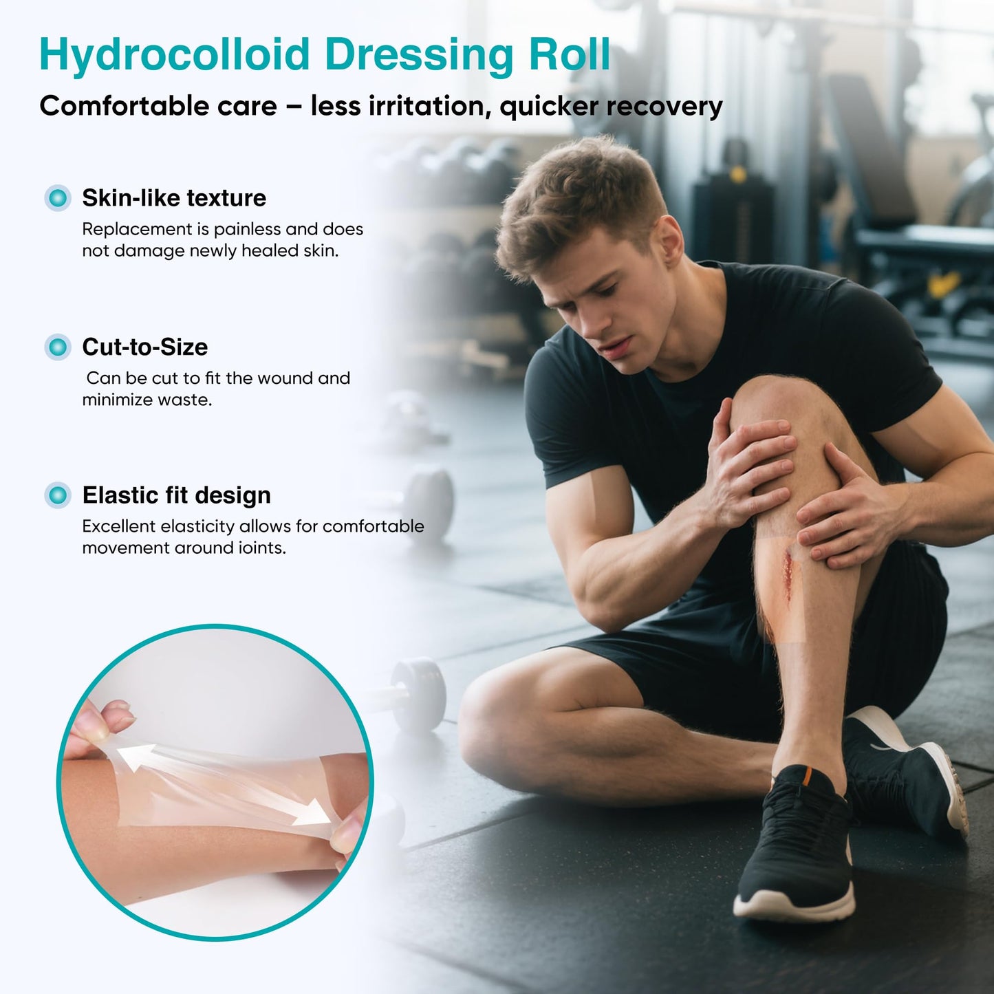 Derm Tape Hydrocolloid Roll - Acne & Pimple Patch Tape, Flexible Bandages Roll for Wound Care and Skin Protection, Cut-to-Size Hydrocolloid Tape for Daily Use (2in x 16ft)