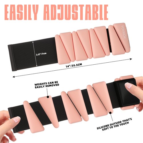 Ankle Weights for Women Wrist Weights Set of 2 (2 lbs Each) Adjustable Arm Leg Weight for Women Men Suitable for Walking Swimming Running Pilates Yoga Gym- Flesh Pink