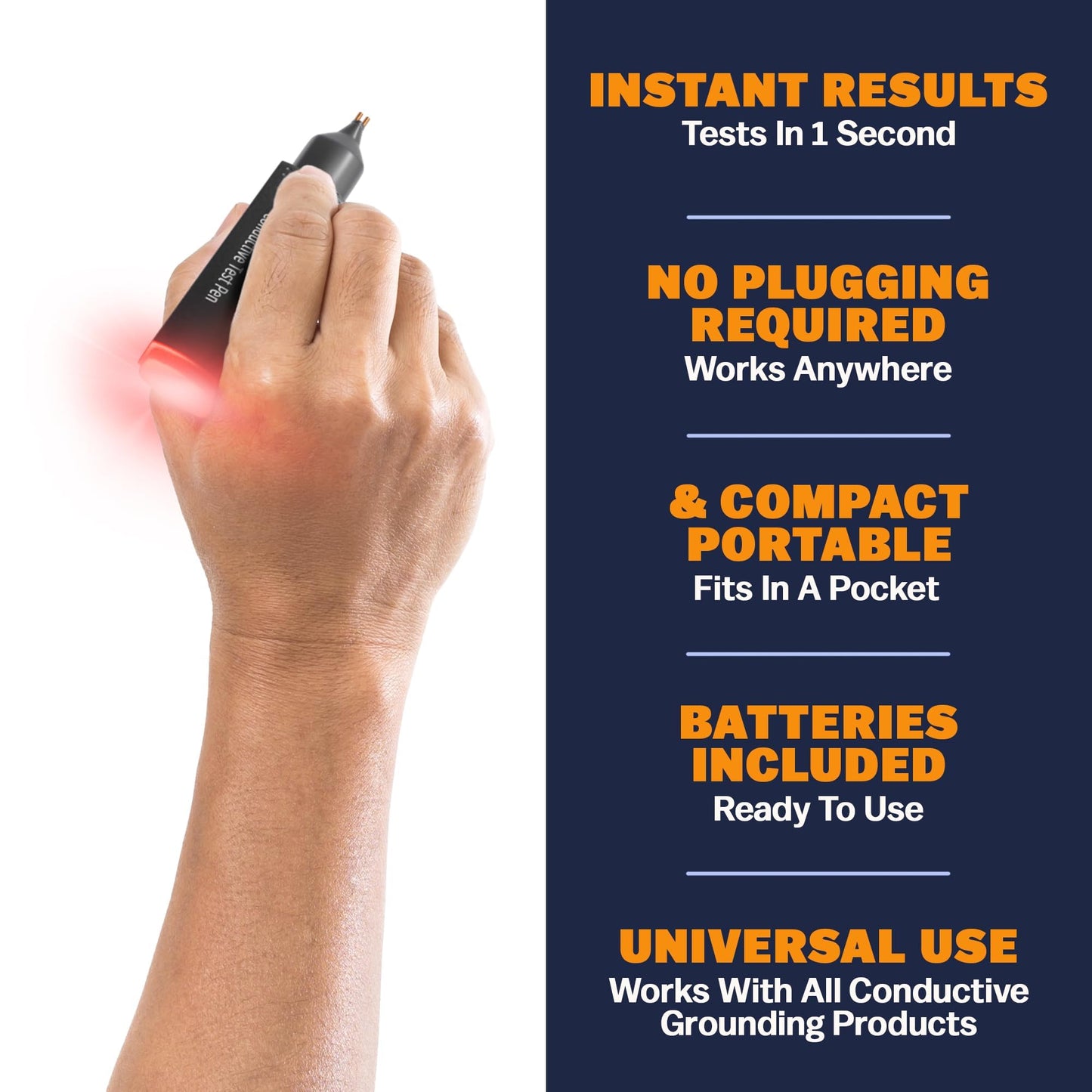 GAYA Conductivity Tester for Grounding Products – Instant Result, Easy to Use Conductivity Tester for Earthing Mats, Sheets & Wristbands – Portable & Reliable Ground Earthing Test – Battery Included