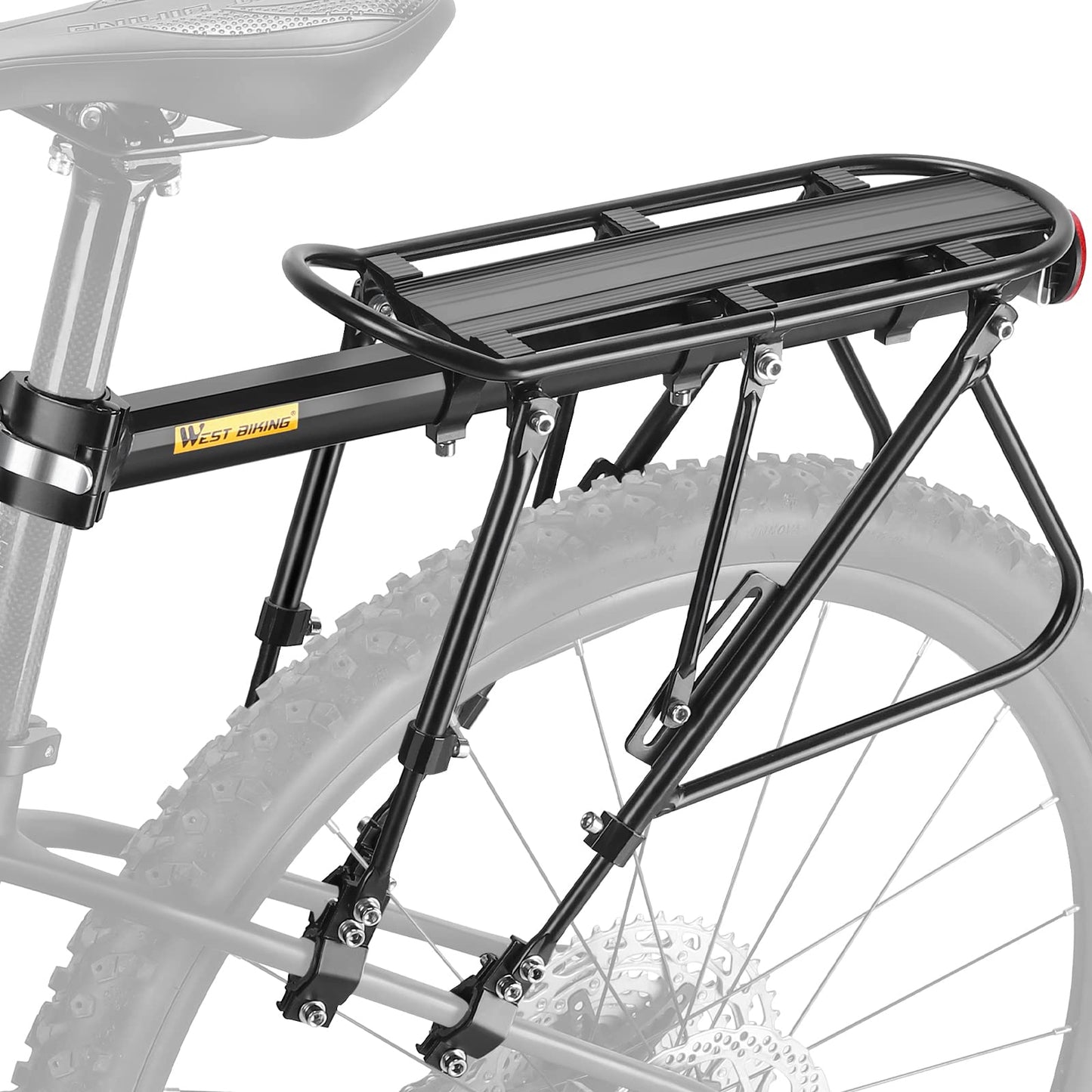 West Biking Bike Carrier Rack, 220 LB Capacity Solid Bearings Universal Adjustable Bicycle Luggage Cargo Rack,Cycling Equipment Stand Footstock