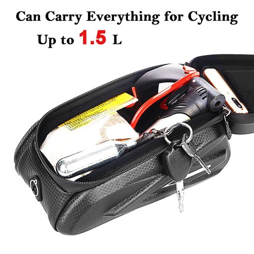 COTOUXKER Bike Frame Bag, Mountain Bike Phone Holder Bag for Road and Mountain Bikes Cycling Storage Bags