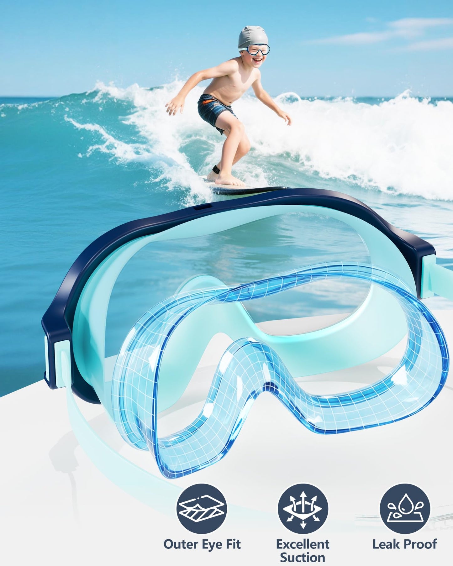 Aegend 2 Pack Swim goggles for Kids 3-15, Anti-Fog Anti-UV Wide Vision Waterproof, No leak Swimming goggles for Boys Girls