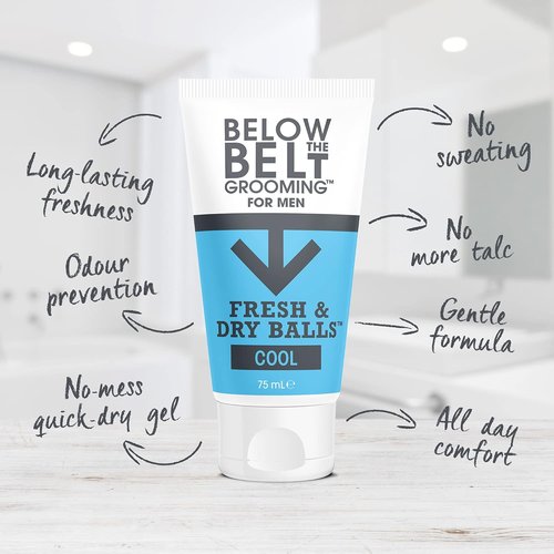 Below The Belt Grooming Intimate Deodorant for Men - Fresh & Dry, Cool Mint, 3 x 75ml | Protects Against Sweat & Odour