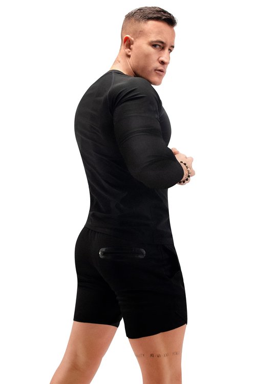 FUXERT Sauna Shirt for Men Long Sleeve Sauna Suit Heat Trapping Workout Shirts Sweat Enhance Vest for Workout Sports(BK XL)