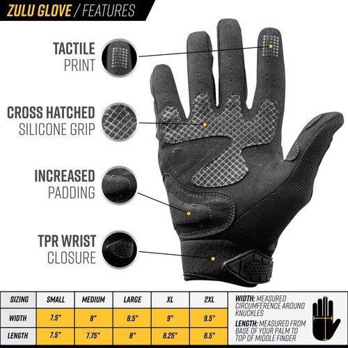 Valken Zulu Tactical Gloves (Black - Large)