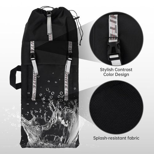 Tobefore Large Skateboard Backpack - Fits 30 Inch & Oversize Skateboards up to 33", Waterproof Durable Skate Bag with Adjustable Shoulder Strap, Outer Pocket & Reflective Zipper Chain