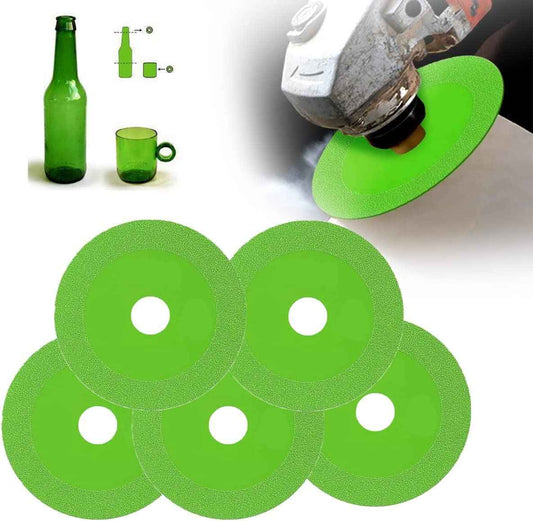 5 Pack Glass Cutting Disc - Rock Slab Grinding Disc，1mm Diamond Cutting Blade, Ultra-Thin Saw BladeWheel Glass Ceramic Cutting for Angle Grinder (5 Pack)