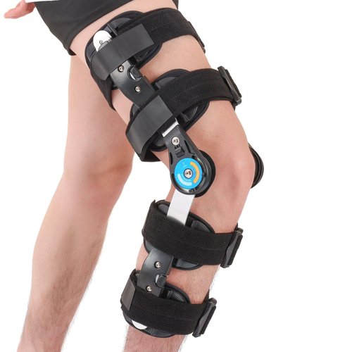 JorWystia ROM Knee Brace with Side Stabilizer, Adjustable Hinged Knee Support Brace for Arthritis, ACL, MCL, and PCL Injury, Post Op Knee Orthosis Immobilizer for Left and Right Leg