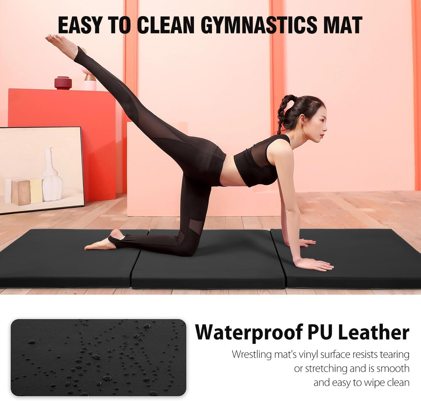 Skiennix Yoga Mat - Thick 2-Inch Workout Flooring for Home Gym | Foldable Foam Mat for Exercise & Pilates