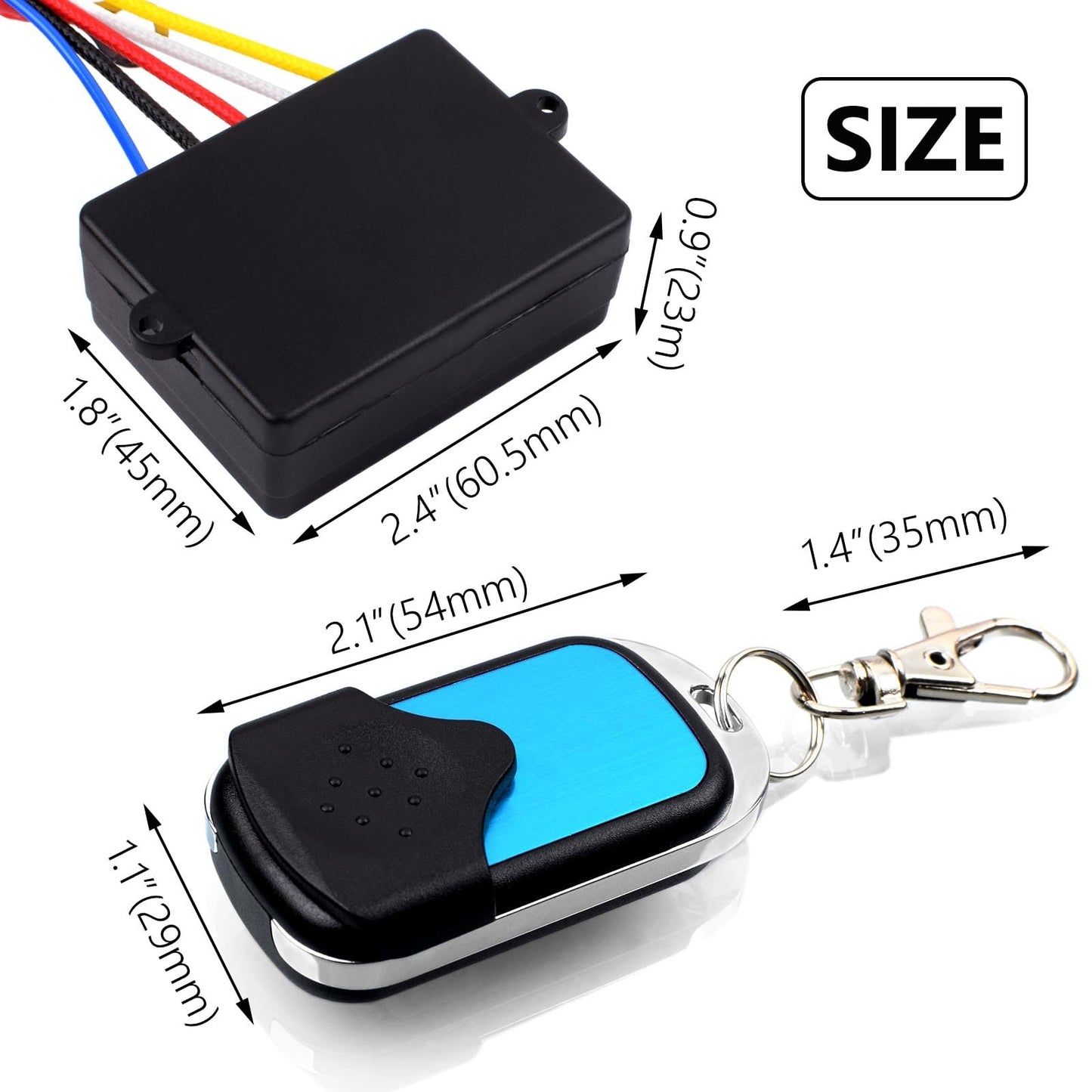 Royitay Wireless Winch Remote Control Kit for Car Truck Jeep ATV SUV 12V 24V Handset Recovery Winch Control Remote Electric Remote Control Waterproof Winches Wireless System