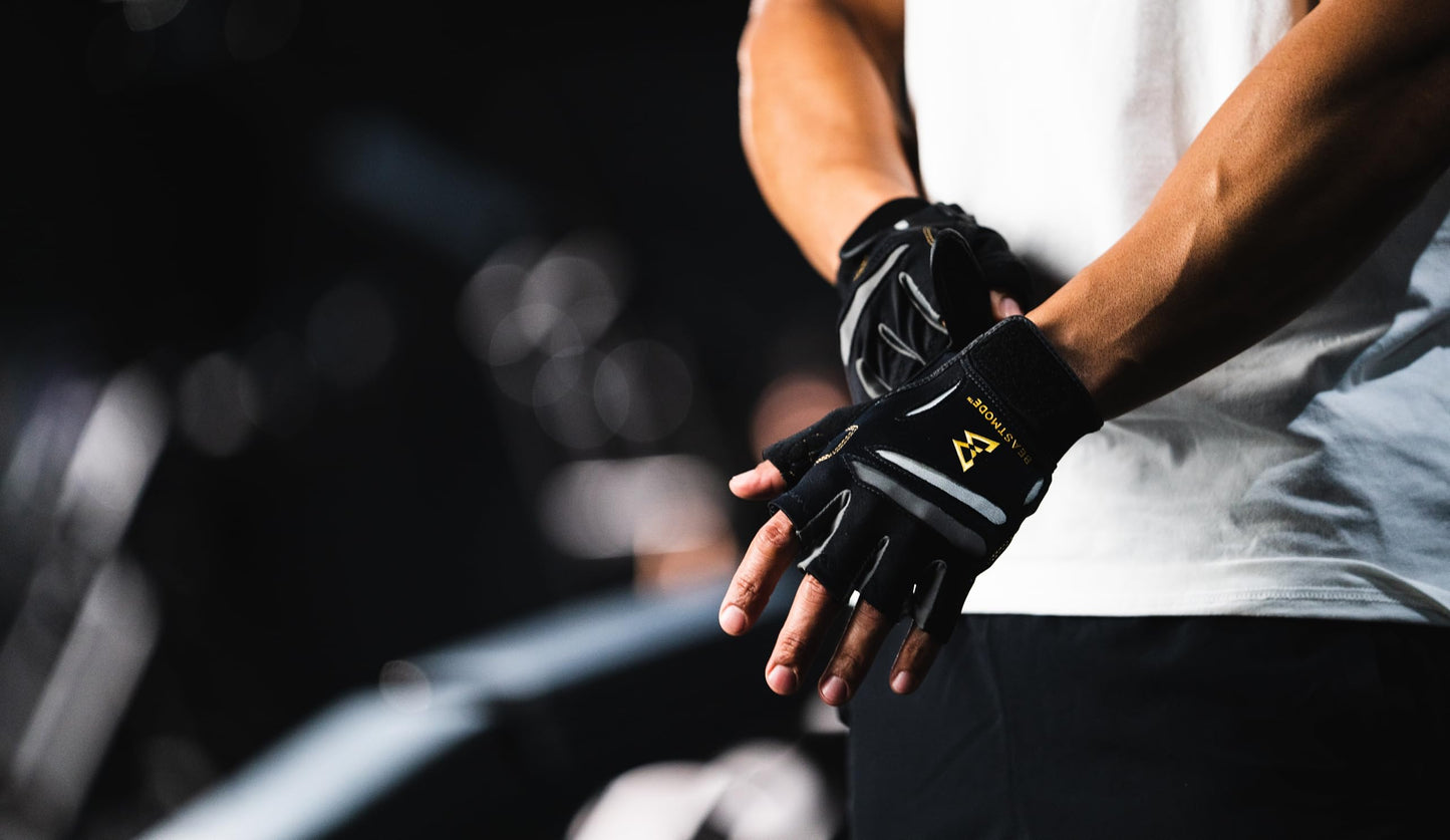 Bionic Men's Beastmode Half Finger Fitness Gloves (Large)