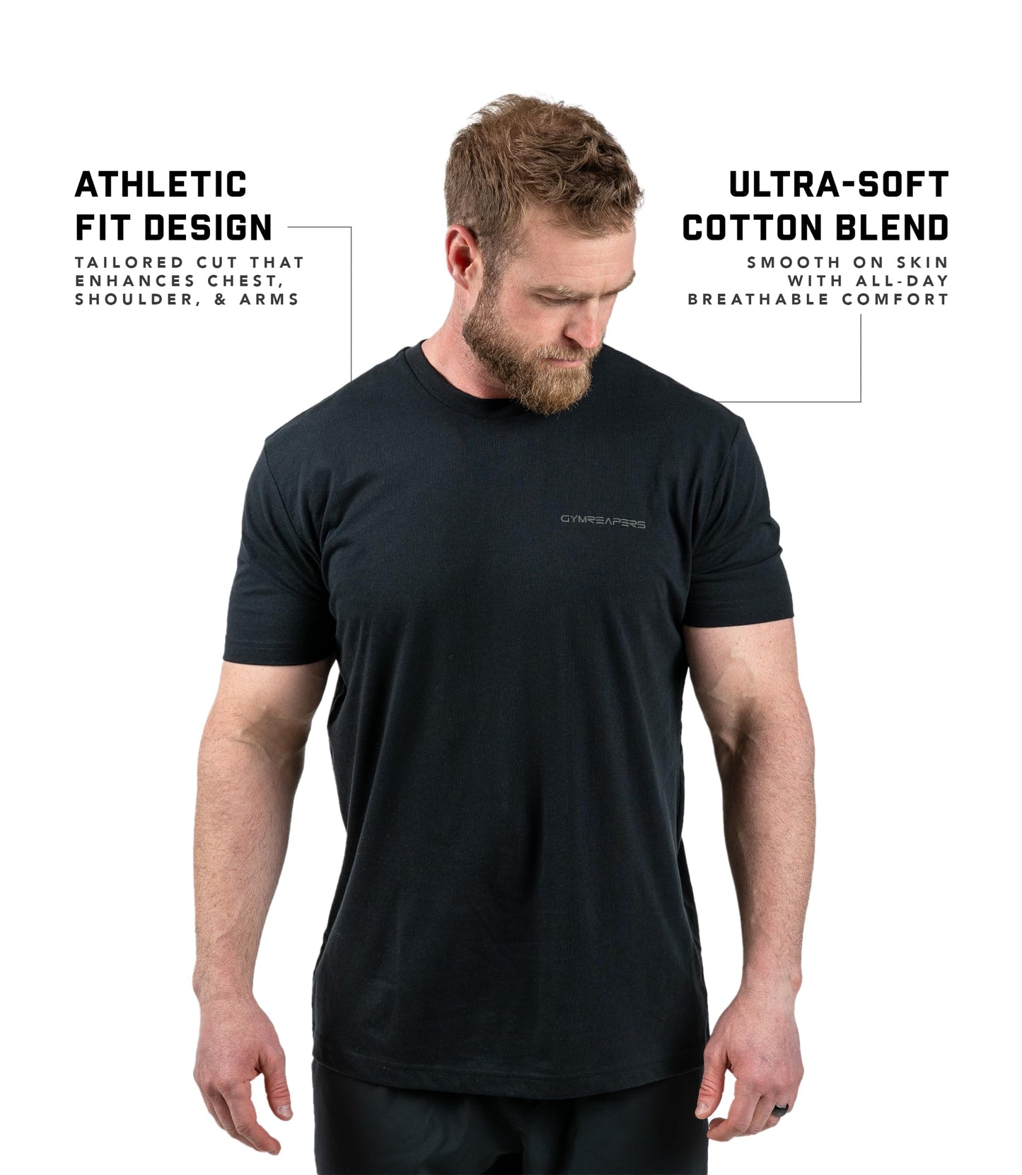 Gymreapers American Reaper Moisture Wicking T-Shirts for Men - Workout Gym Shirts - Running Athletic Tees & Dry Fit Tshirt Black