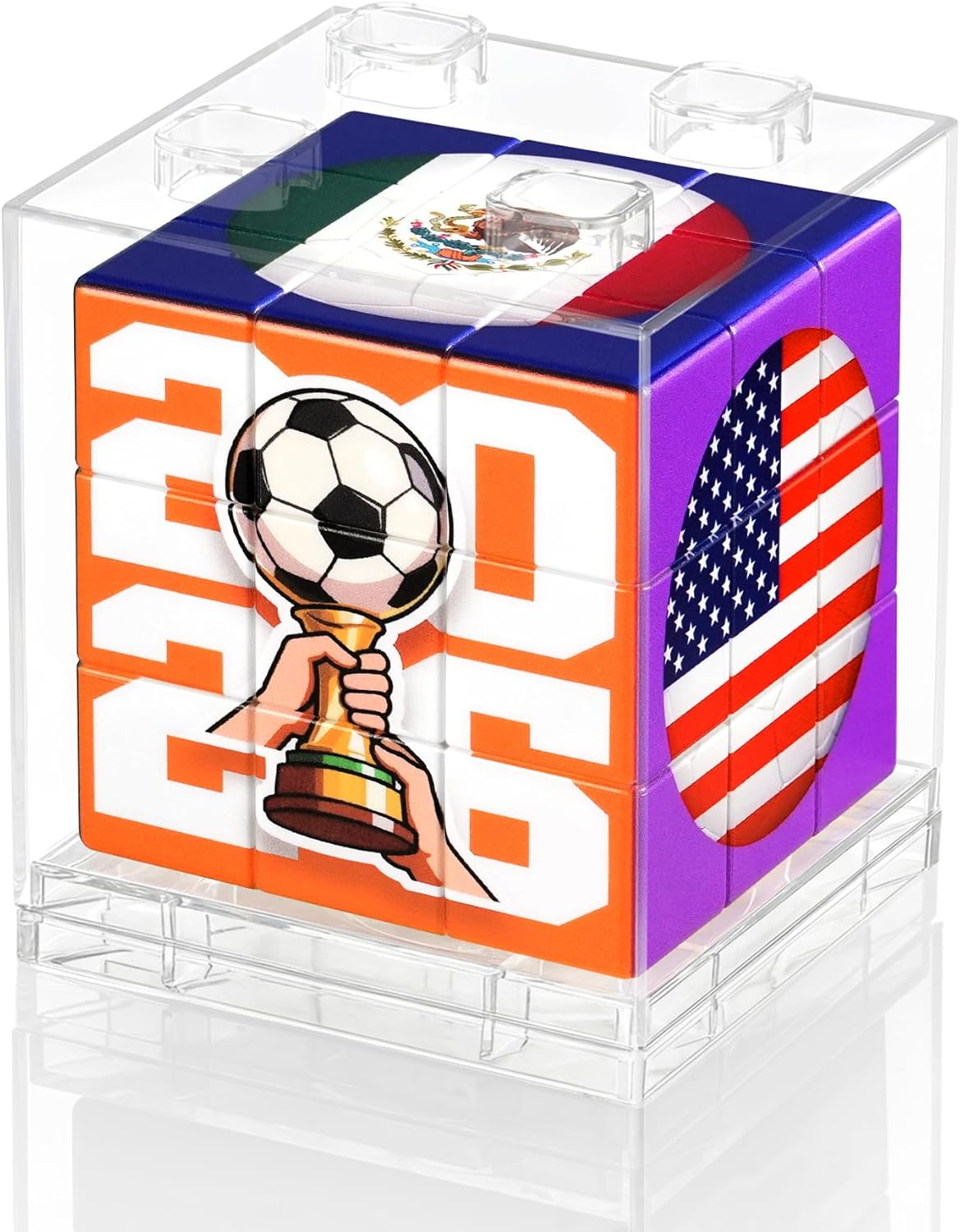 World Soccer Cup 2026 Themed 3x3 Cube Puzzle - Fun Brain Teaser for Sports Fans & Decor