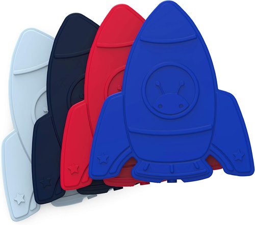 Bentgo Buddies Reusable Ice Packs - Slim Design for Lunch Boxes & Coolers - Multicolored 4-Pack (Rocket)