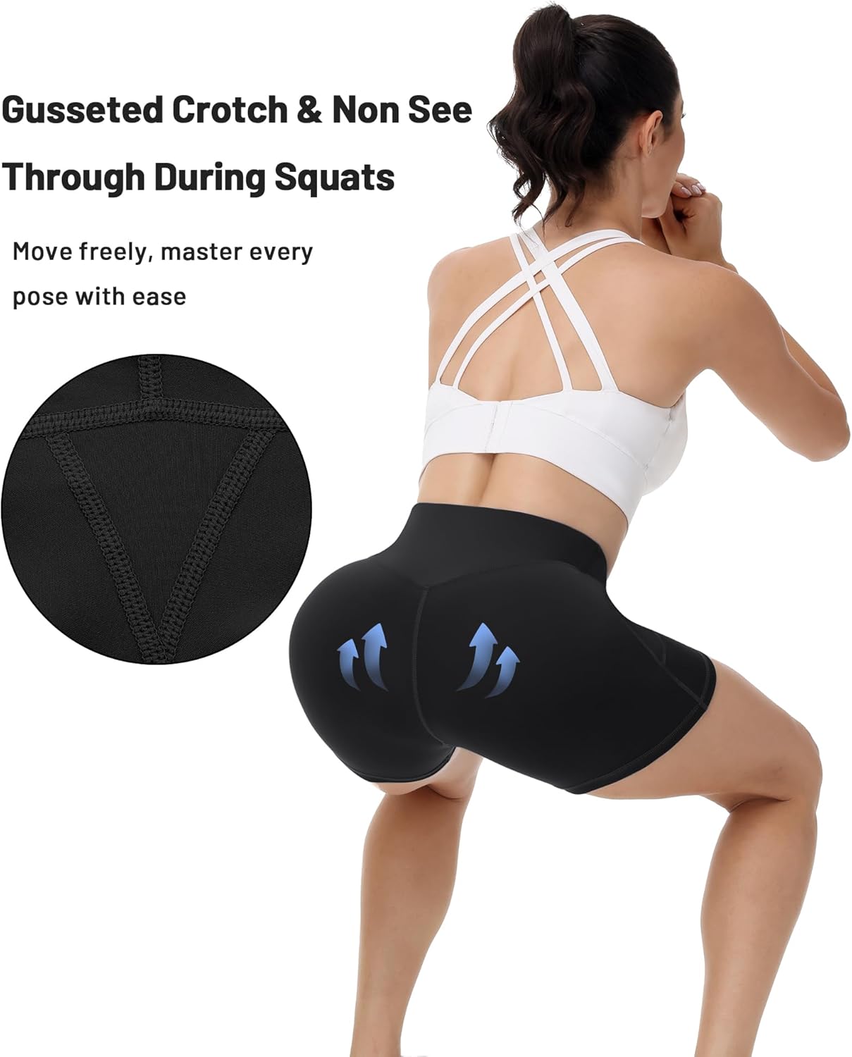 Runhit Biker Shorts for Women - High Waisted Yoga Spandex with Pockets | Tummy Control, 8''/5''/3''