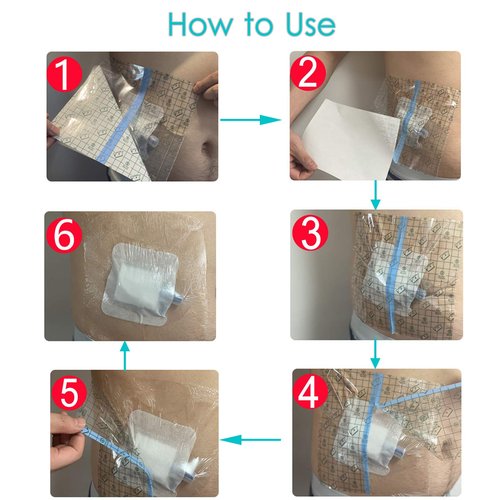 Waterproof Shower Protector Bandage 10x12 inch for Large Port Surgery Incisions Guard Tattoo Second Skin Healing Aftercare Cover Bath Patch Transparent Film Clear Adhesive Wounds Dressing (Pack of 25)