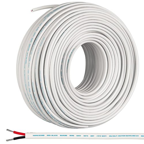 GS Power 100 Ft Duplex Marine Wire - 18 Gauge Oxygen-Free Tinned Copper Electrical Cable for Boats & RVs